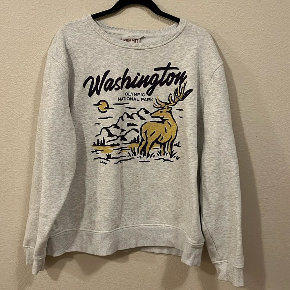 Washington State Olympic National Park print sweater Huskies
